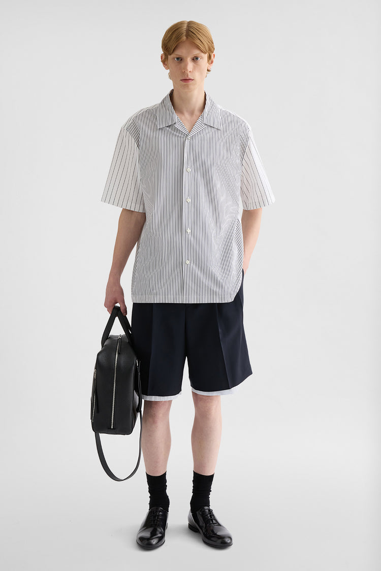 jil sander wool canvas shorts for men