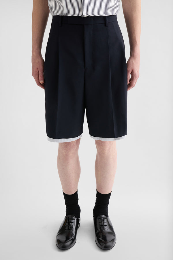 jil sander wool canvas shorts for men