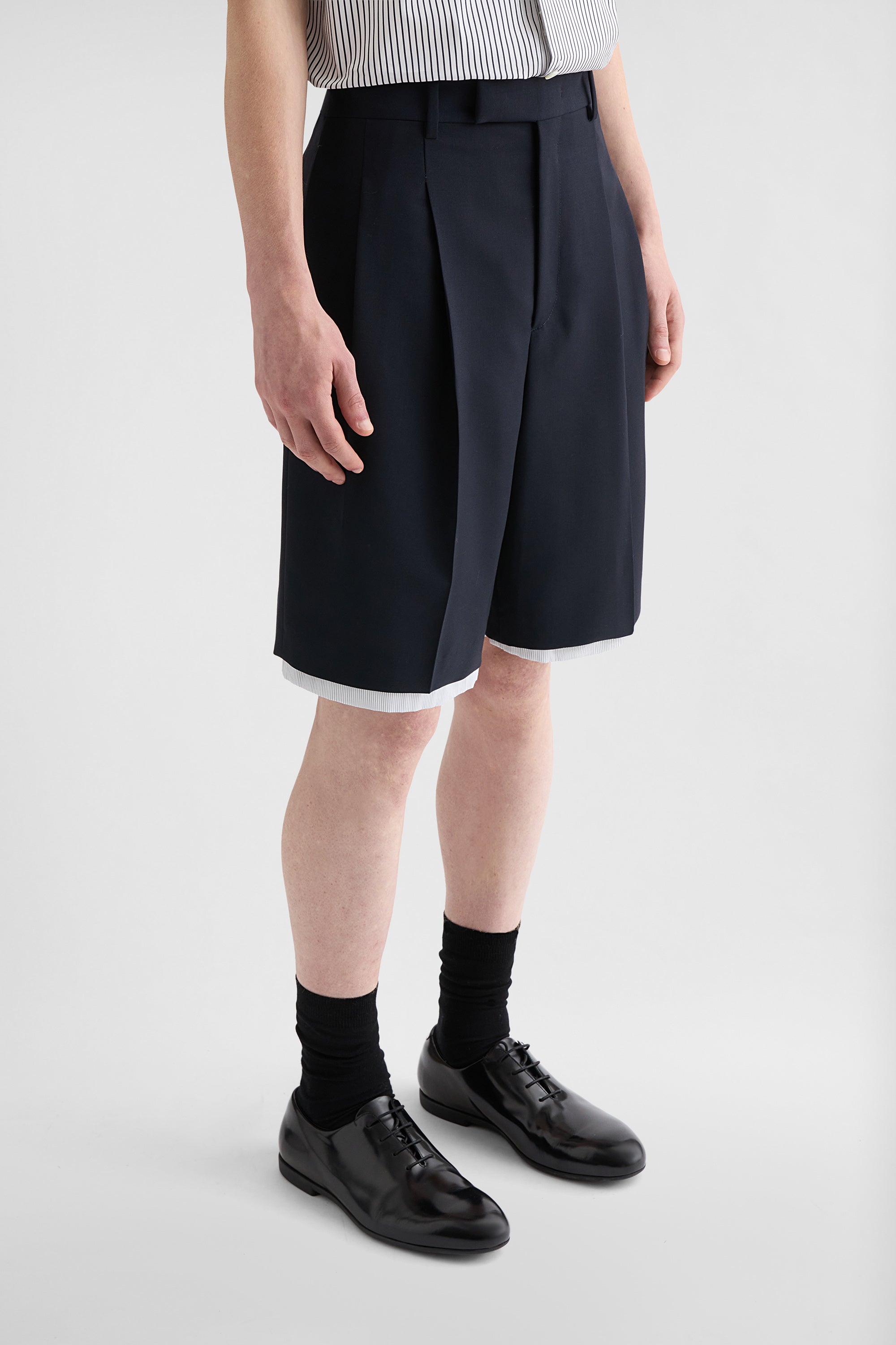 jil sander wool canvas shorts for men