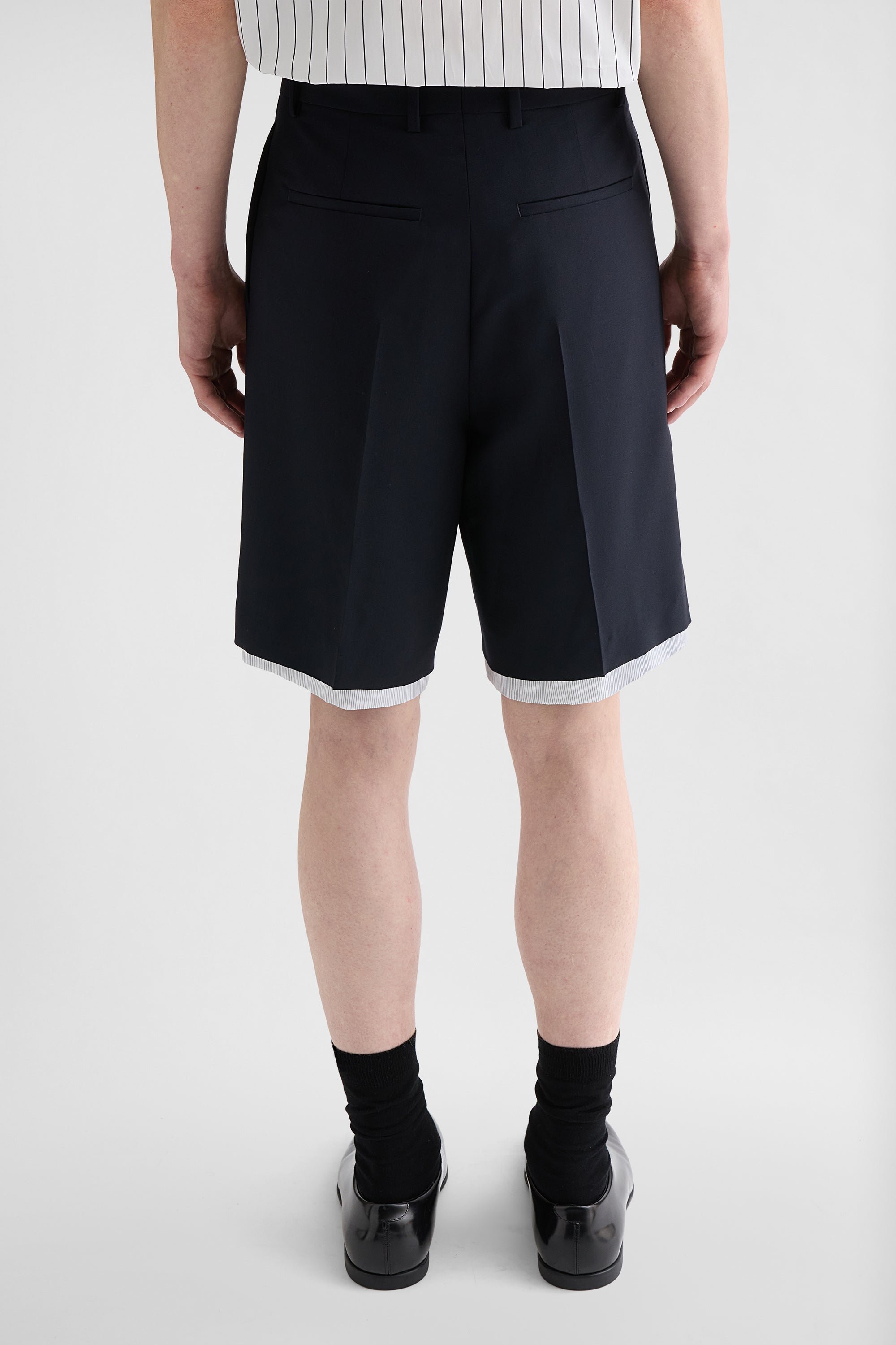 jil sander wool canvas shorts for men