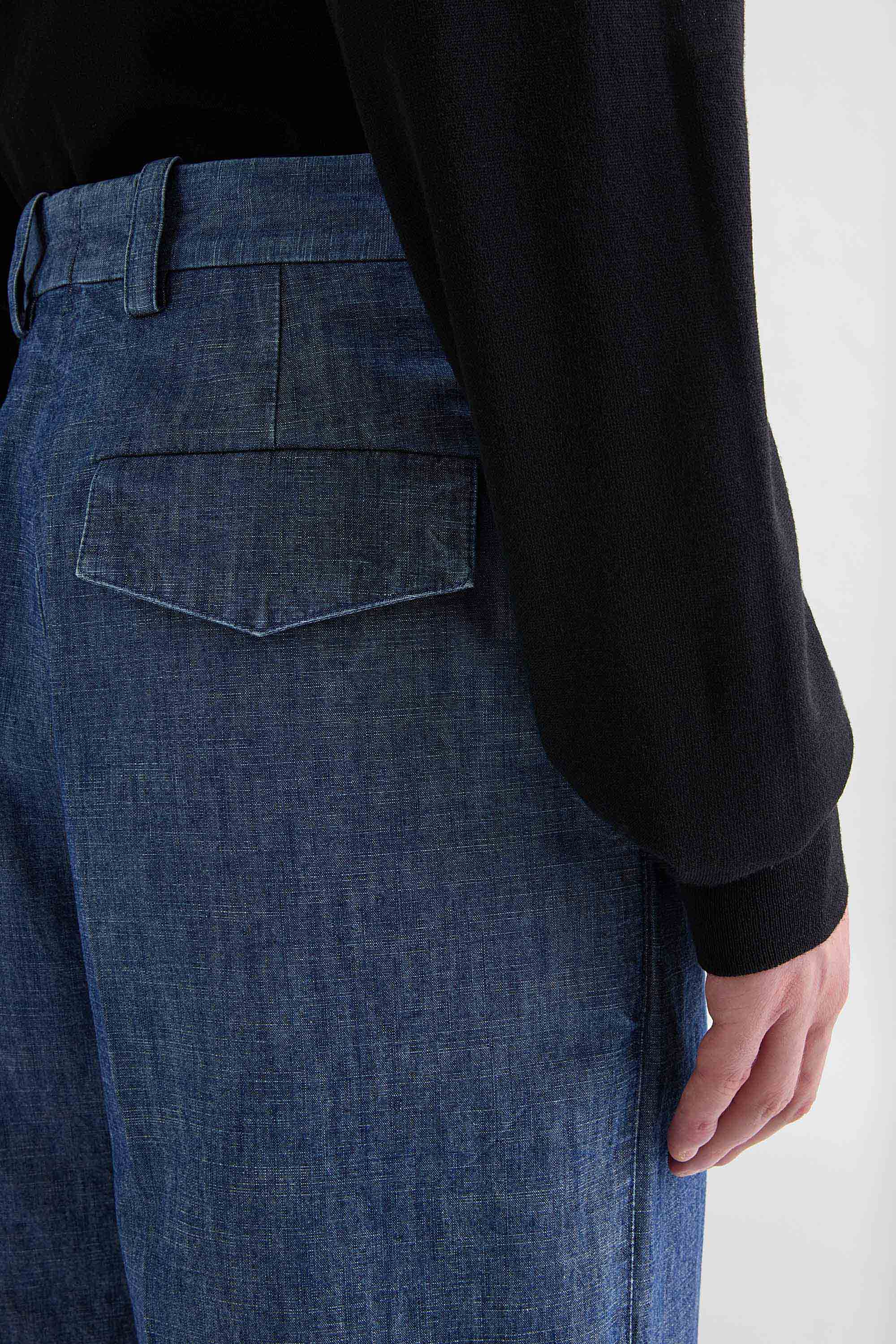 jil sander cotton chambray tapered trousers for men
