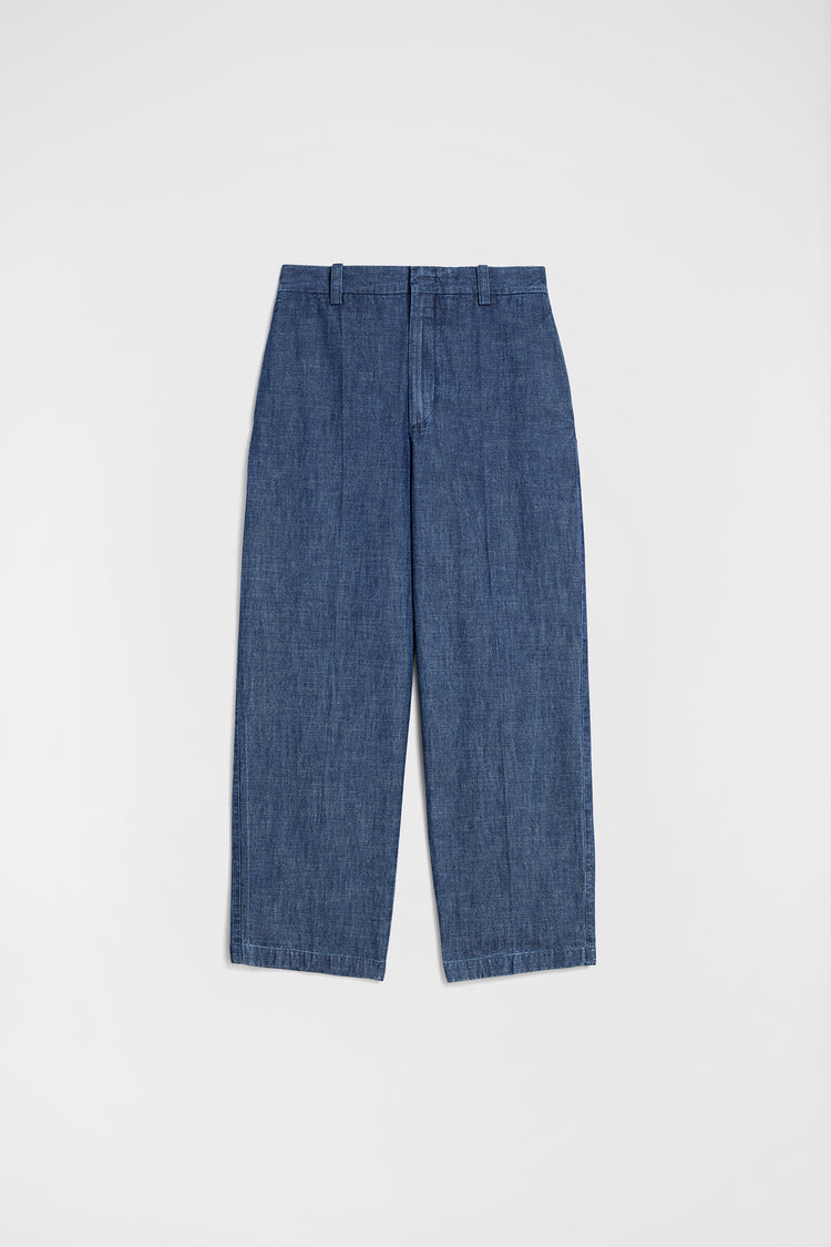 jil sander cotton chambray tapered trousers for men