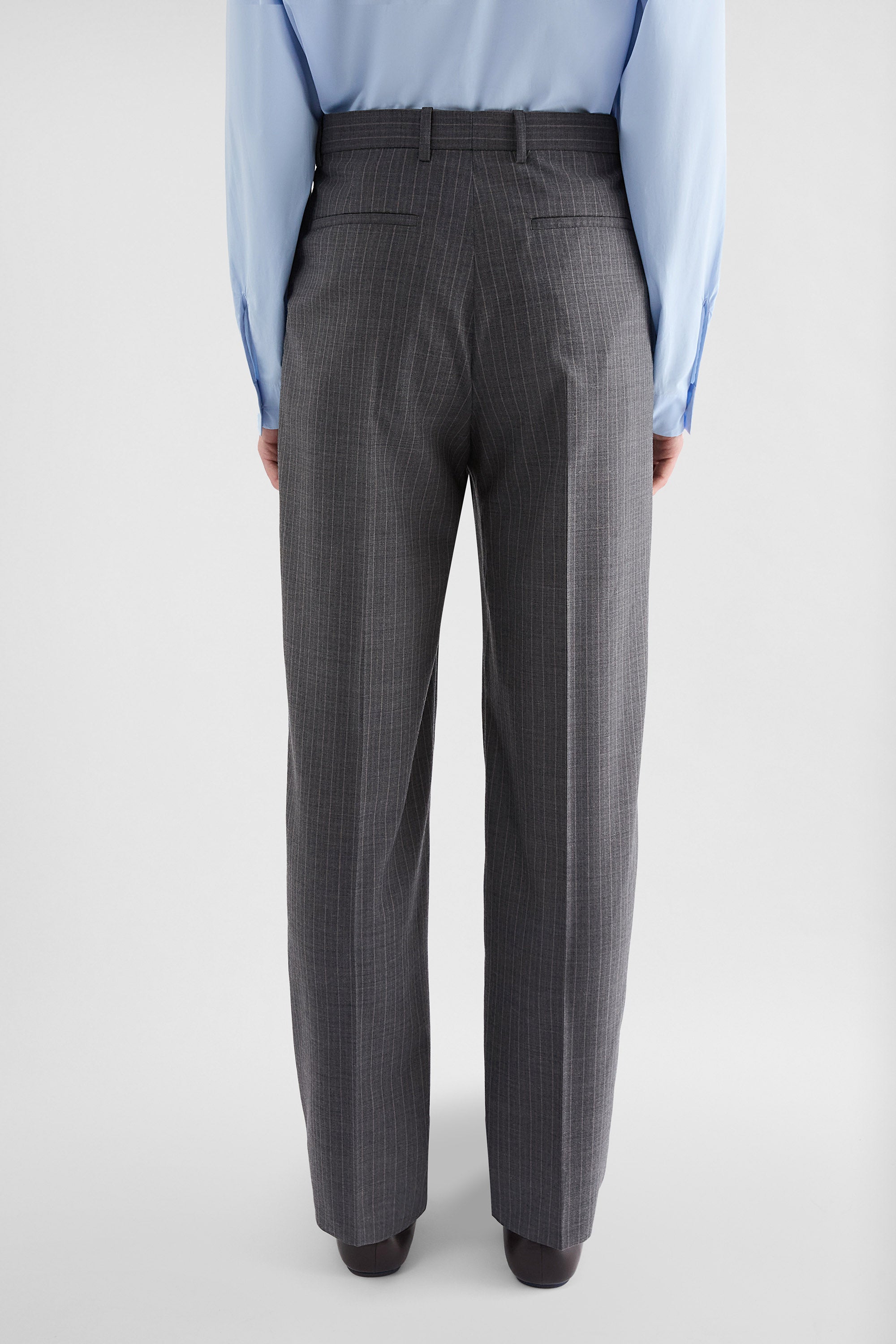 jil sander wool pinstripe trousers for men