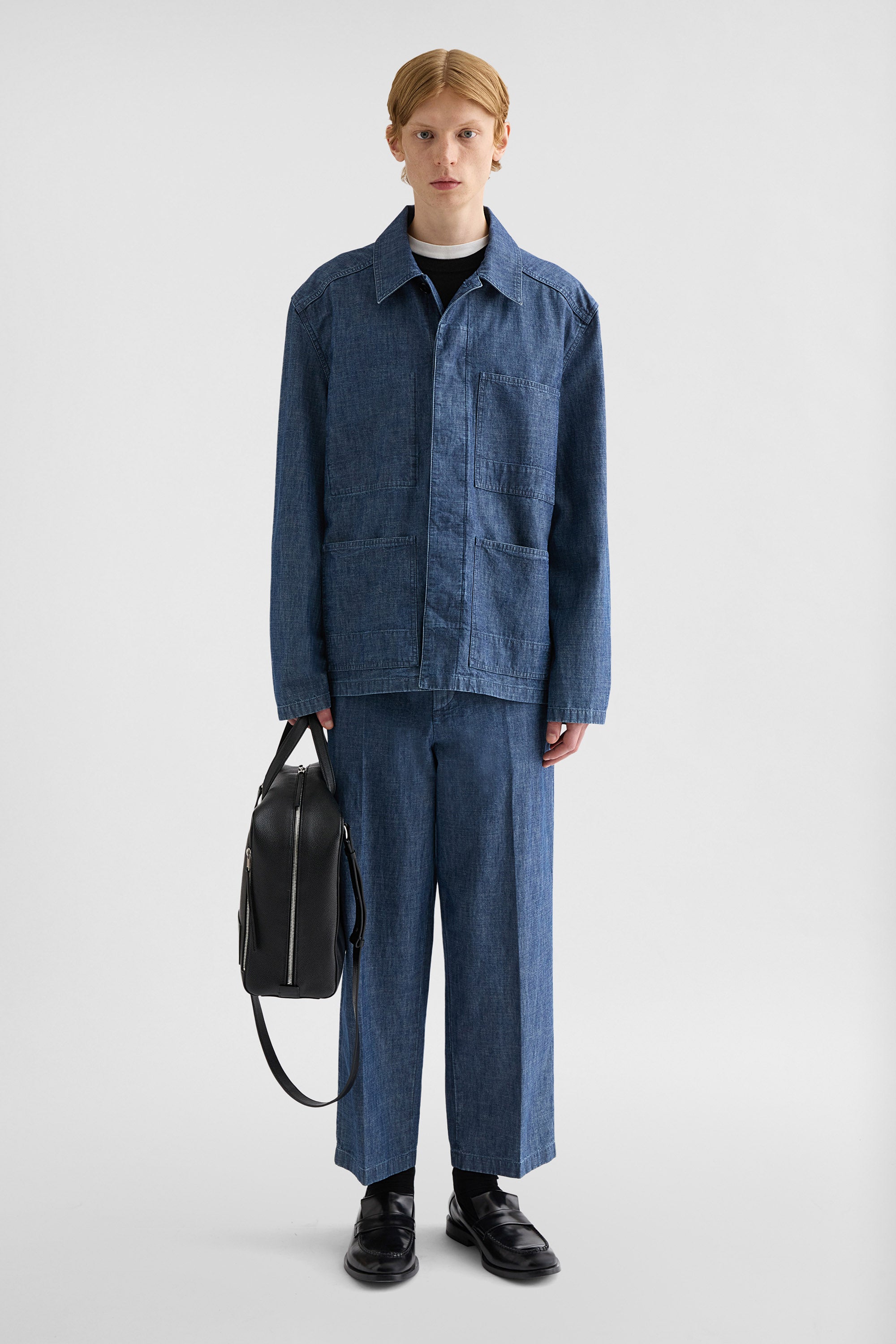 jil sander cotton chambray blouson for men
