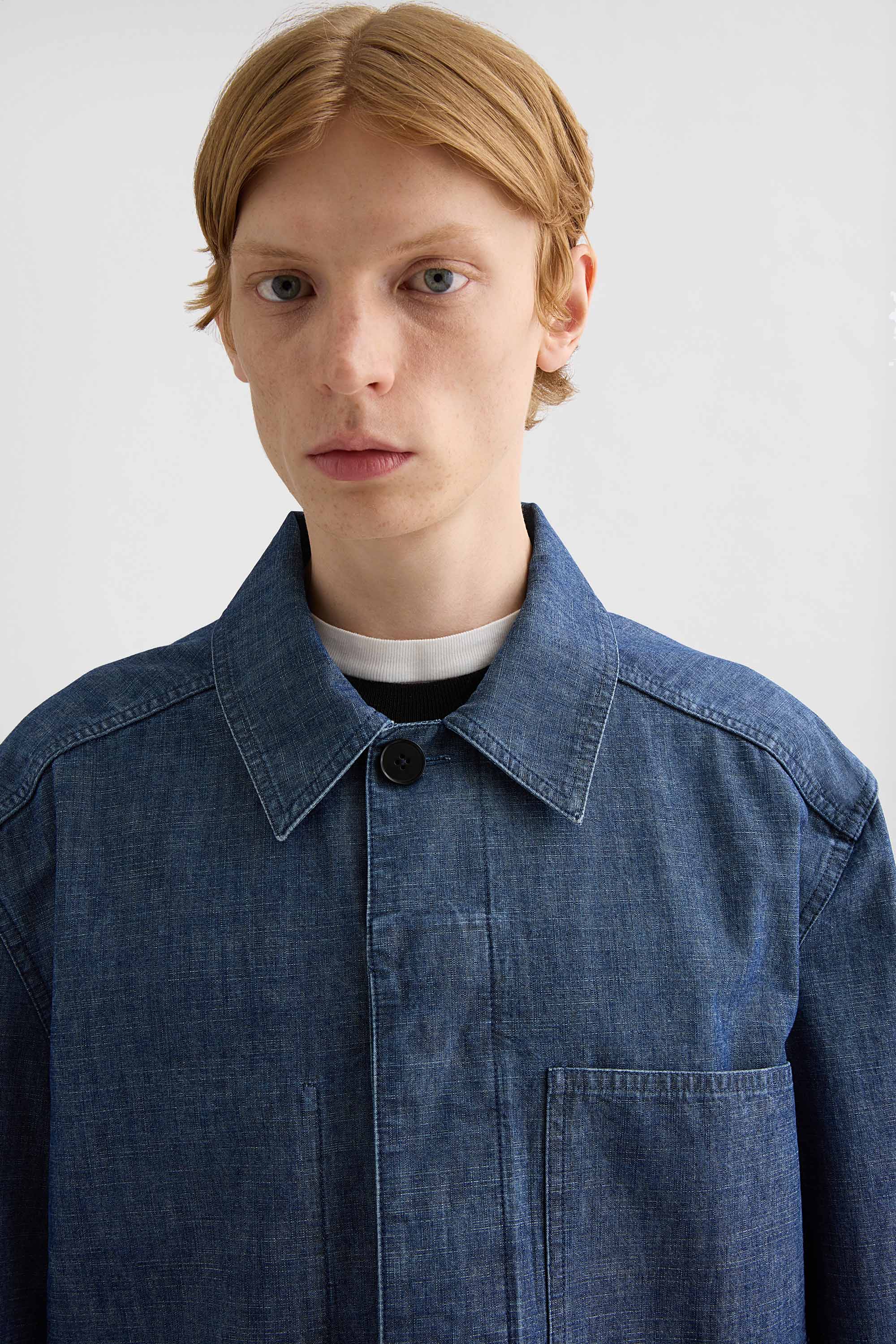 jil sander cotton chambray blouson for men