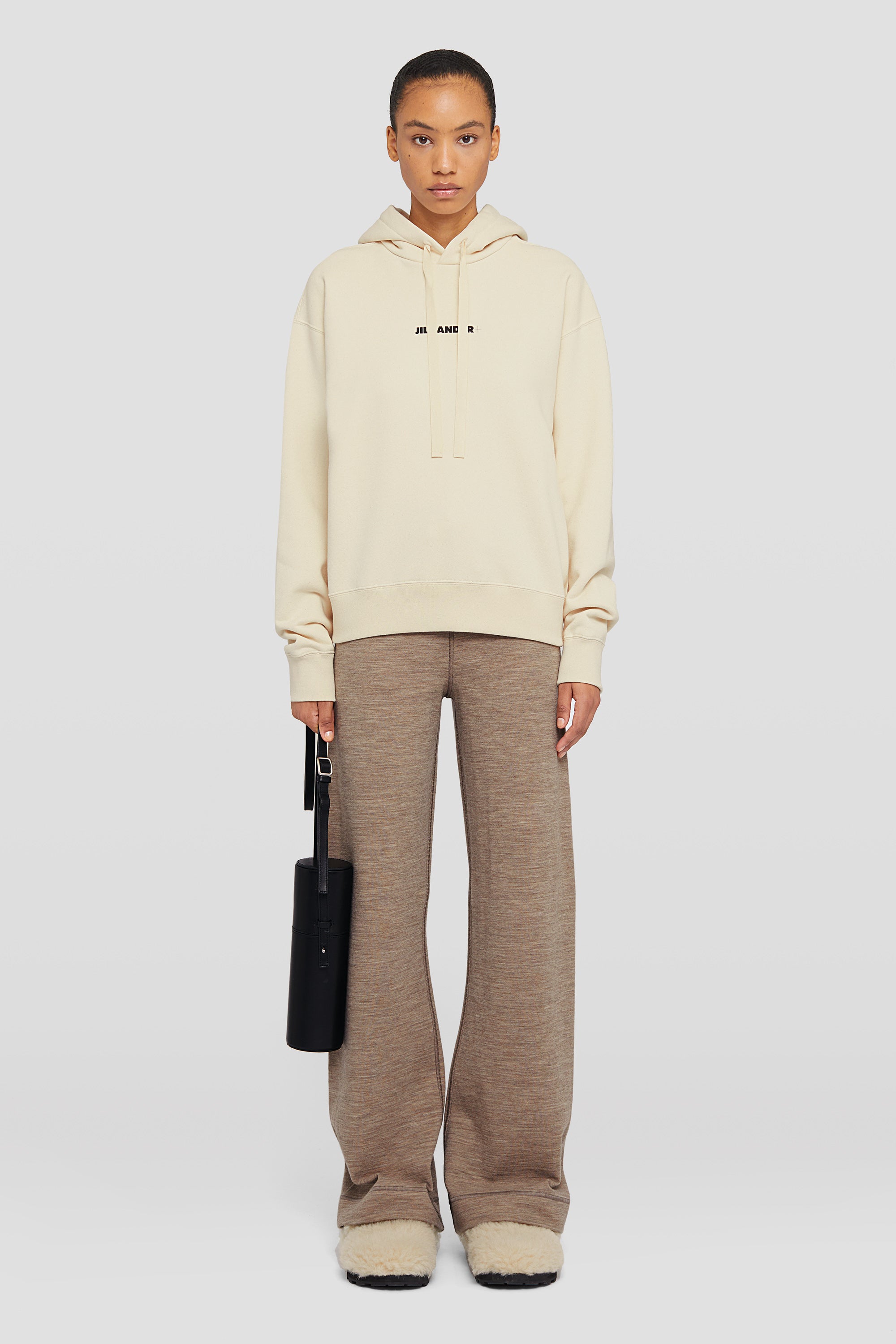 jil sander hooded logo sweatshirt for women
