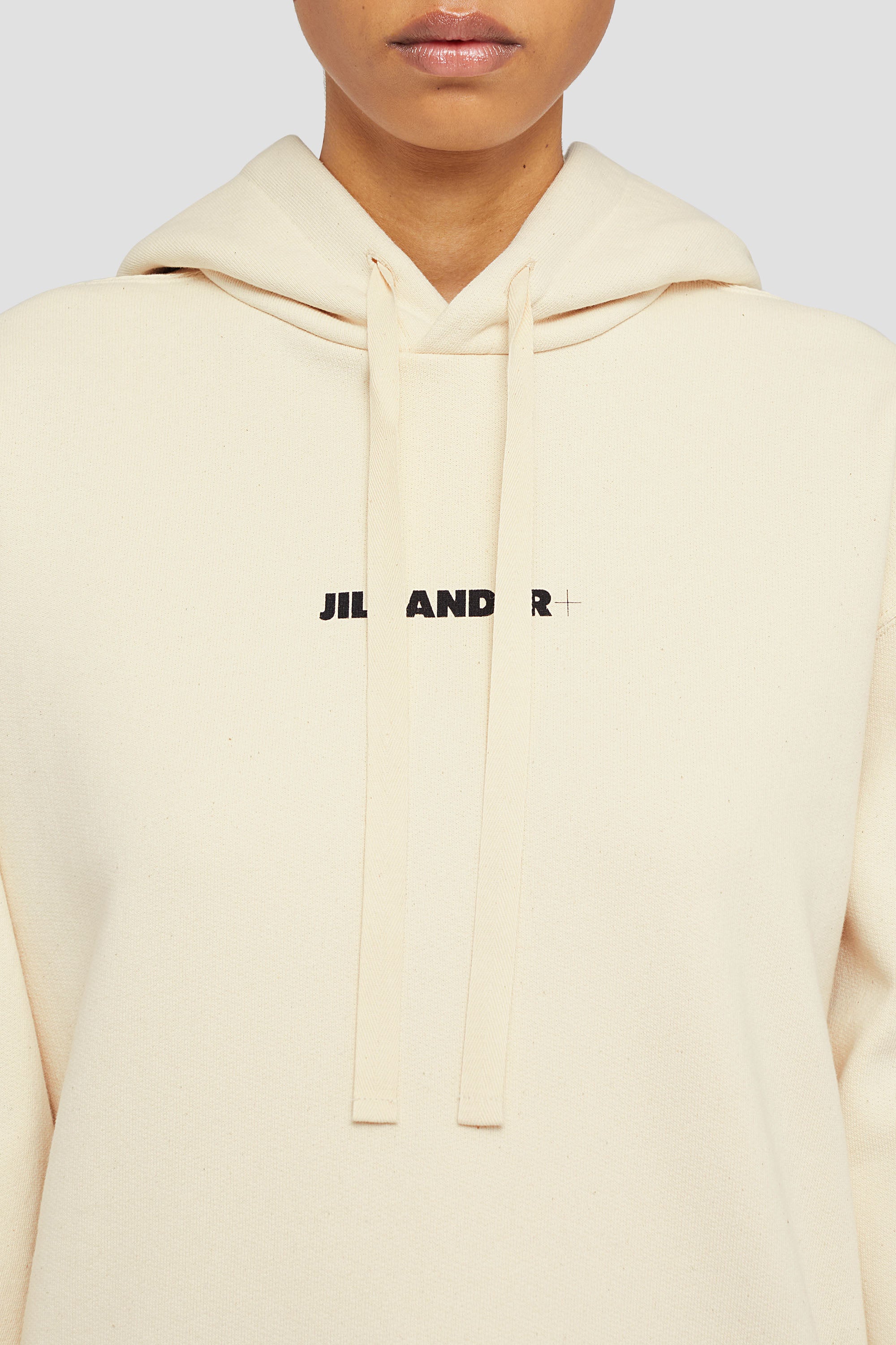 jil sander hooded logo sweatshirt for women