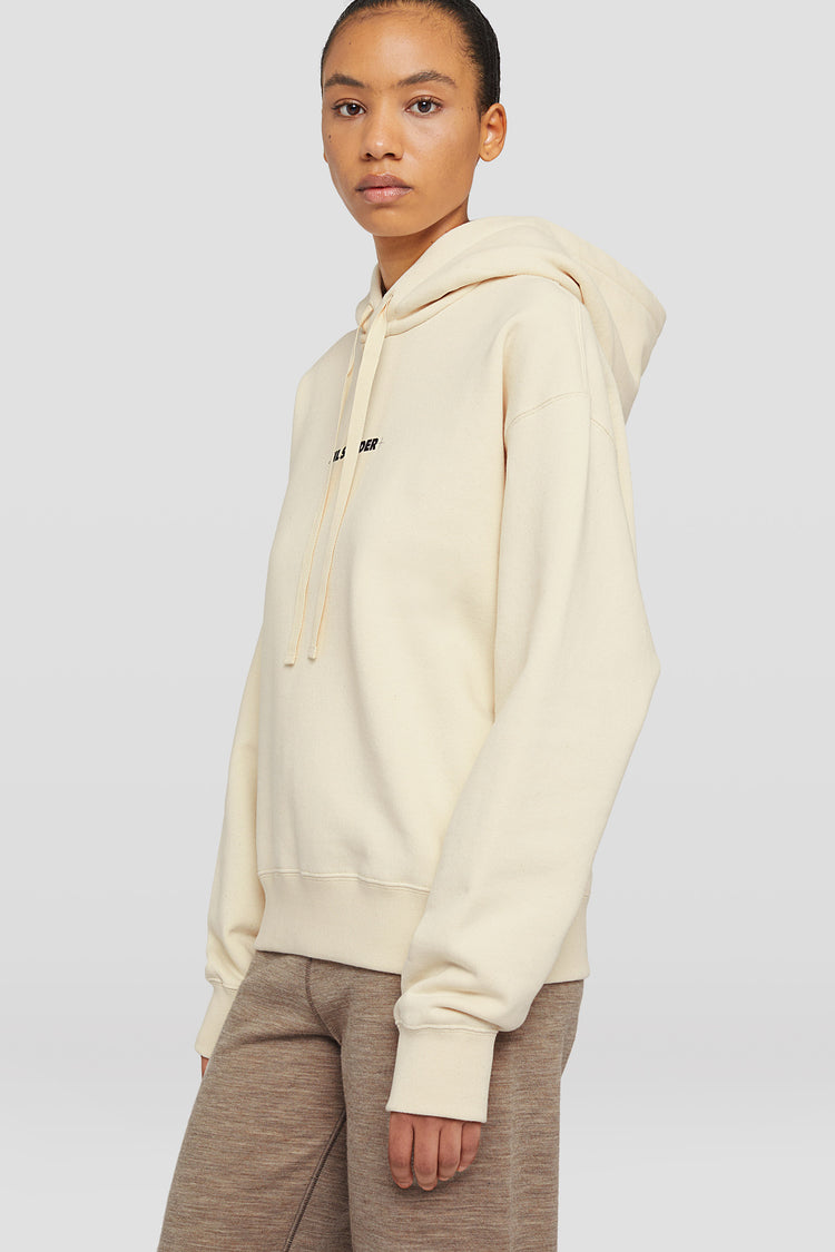 jil sander hooded logo sweatshirt for women