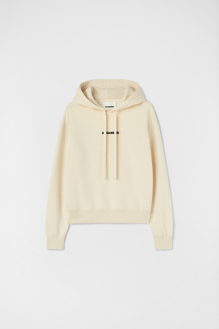 jil sander hooded logo sweatshirt for women