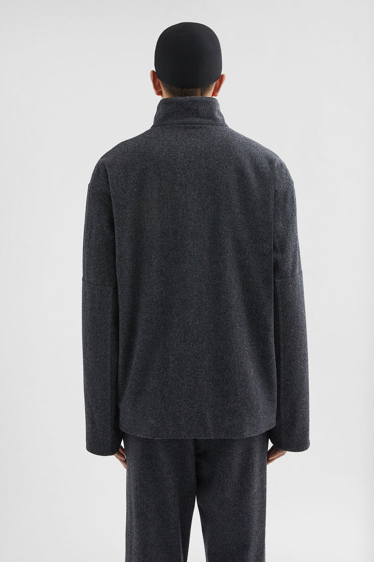 jil sander felt wool padded blouson for men