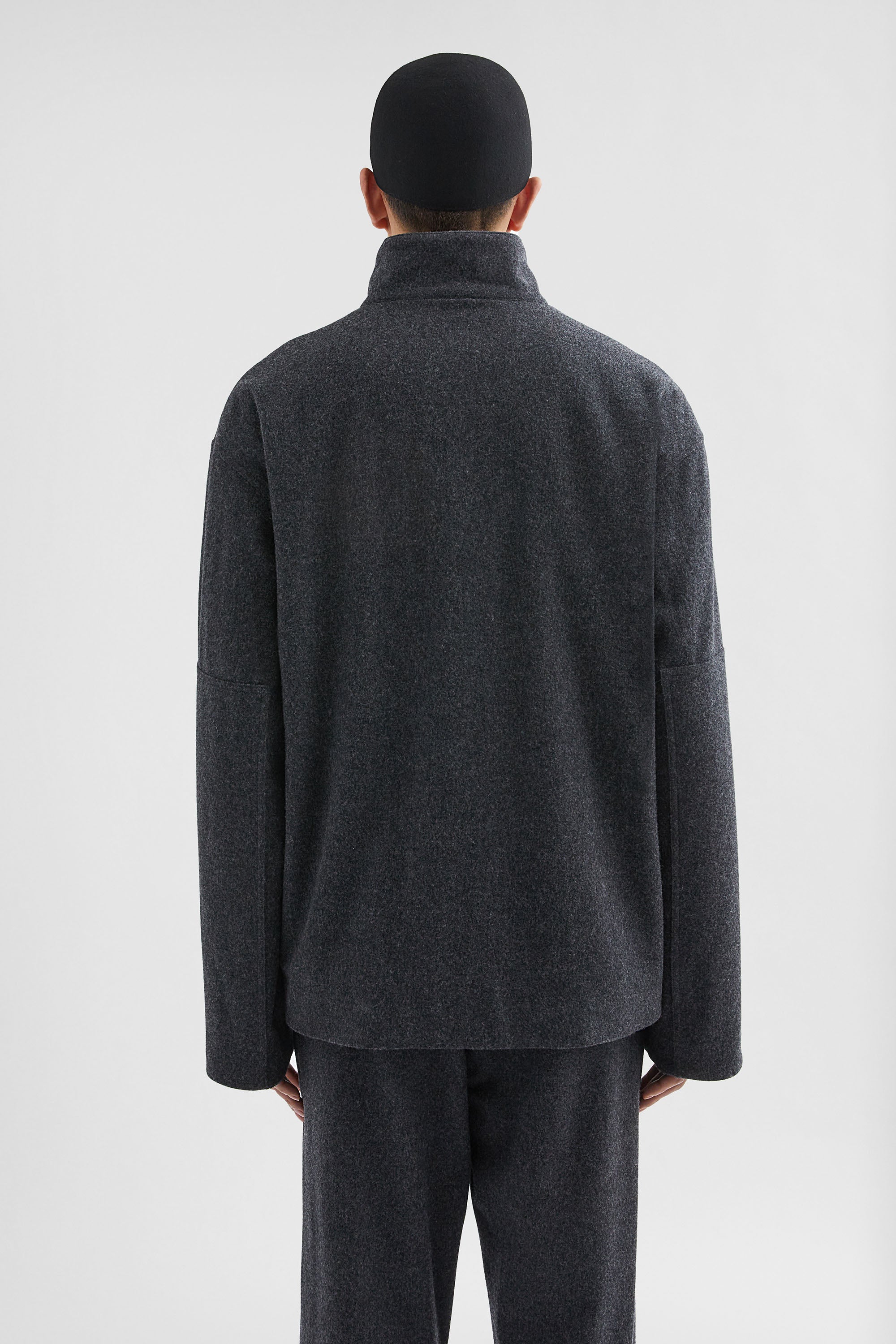 jil sander felt wool padded blouson for men