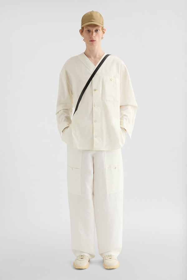 jil sander linen blend cargo trousers for men