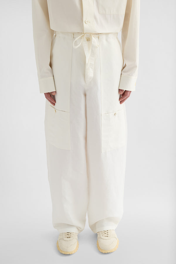 jil sander linen blend cargo trousers for men