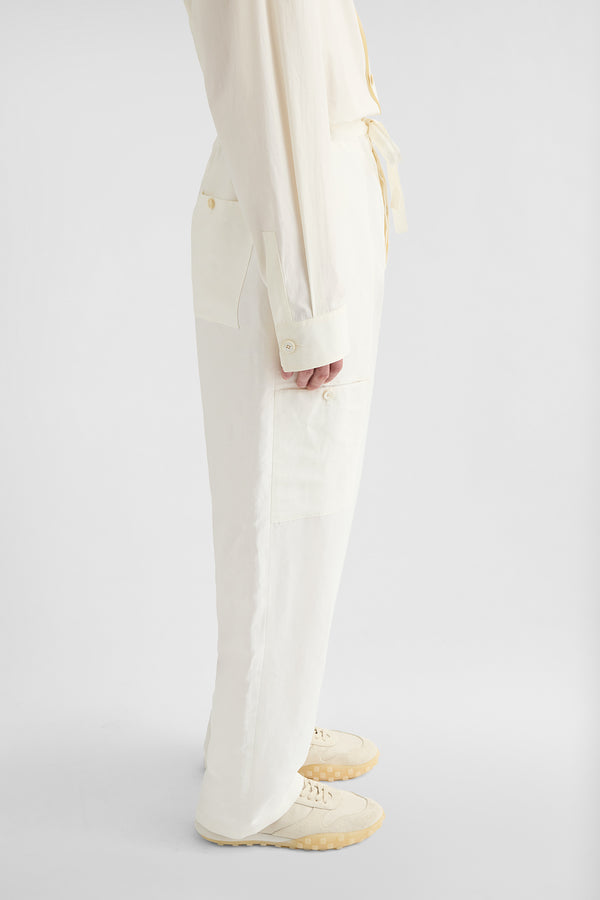 jil sander linen blend cargo trousers for men