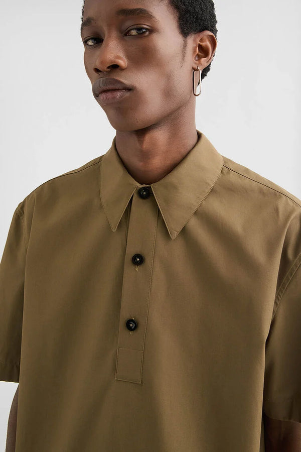 jil sander cotton taffeta polo shirt for men