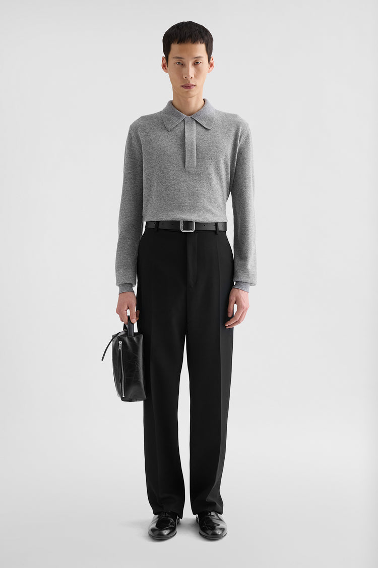 jil sander lightweight wool polo sweater for men