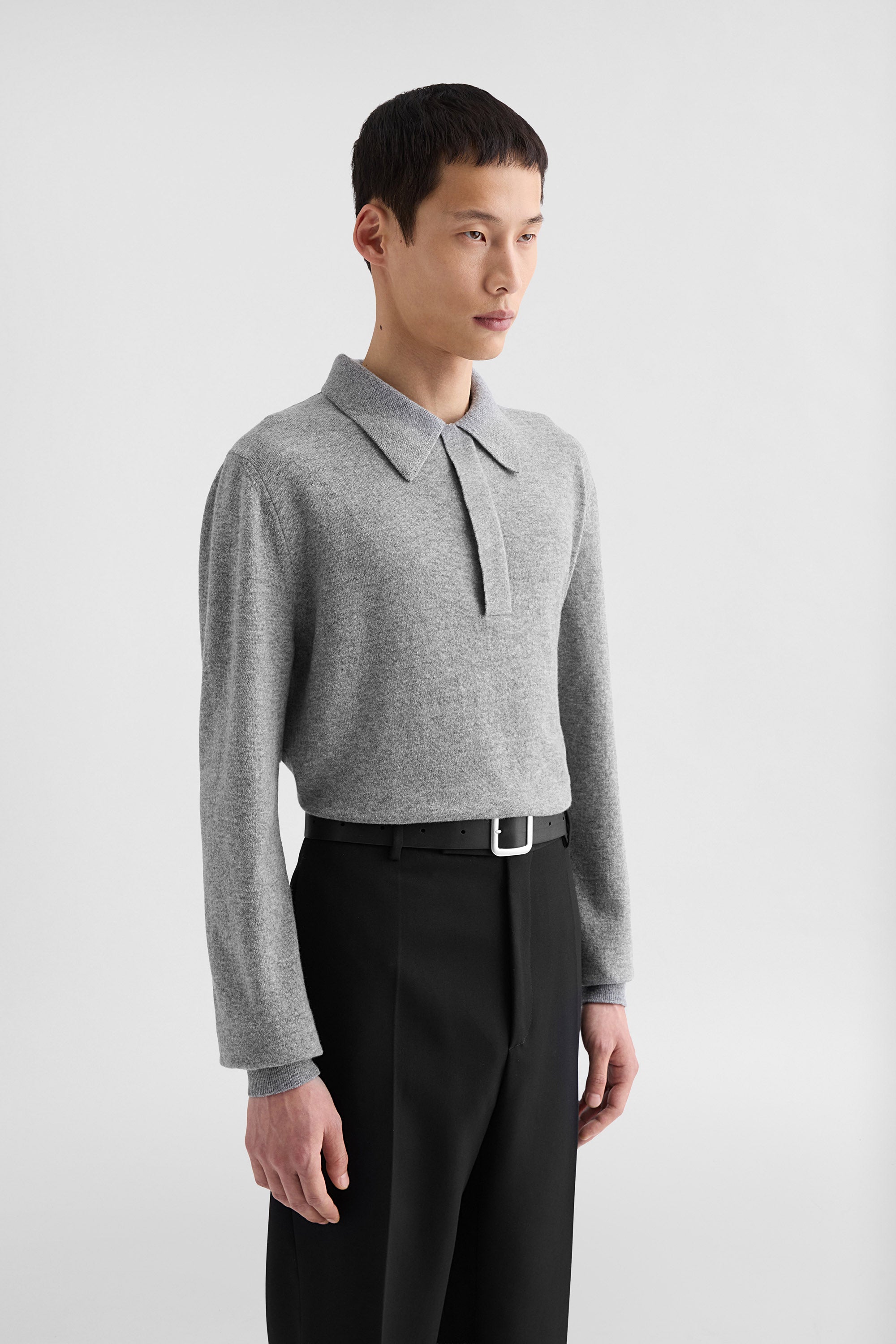 jil sander lightweight wool polo sweater for men