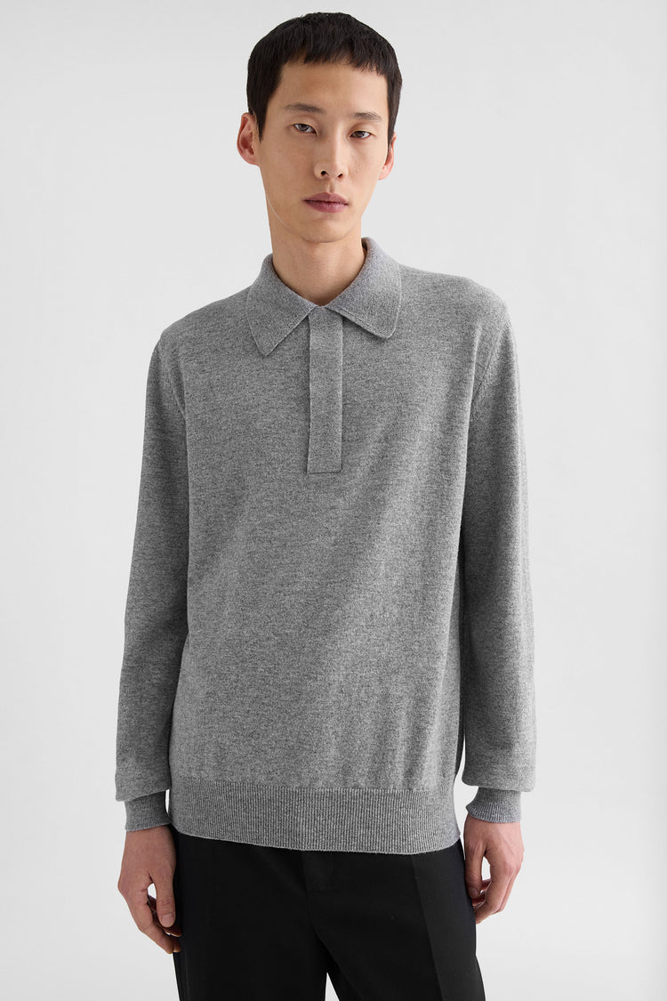 jil sander lightweight wool polo sweater for men
