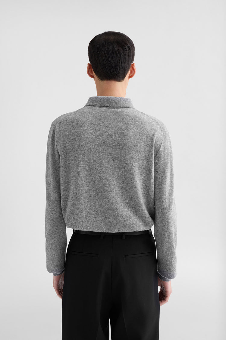 jil sander lightweight wool polo sweater for men