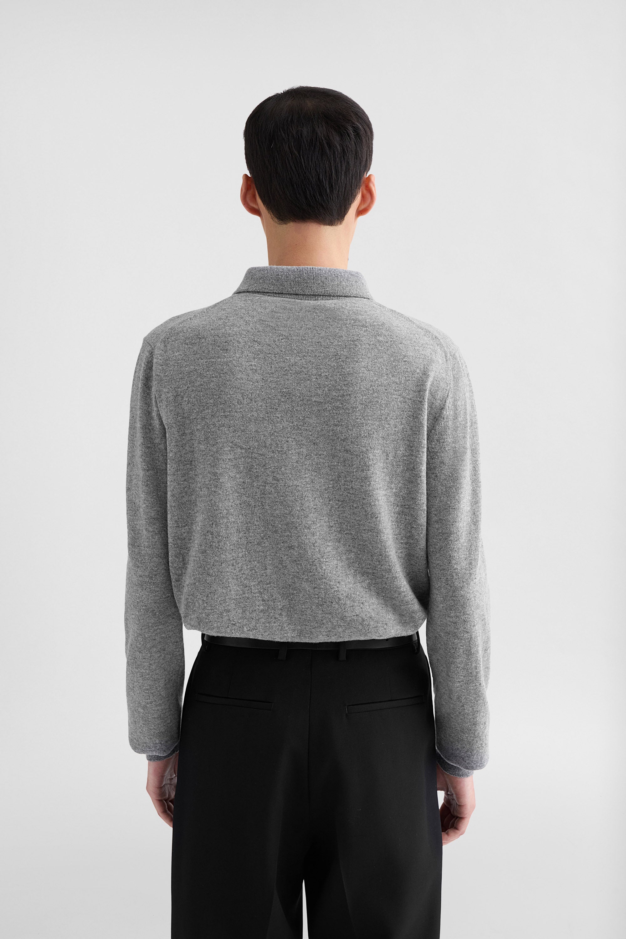 jil sander lightweight wool polo sweater for men